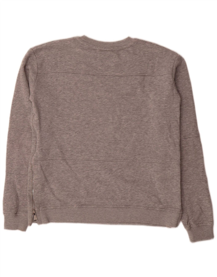 Zara Dame Trafaluc Oversized Sweatshirt Jumper UK 10 Small Grey Flecked