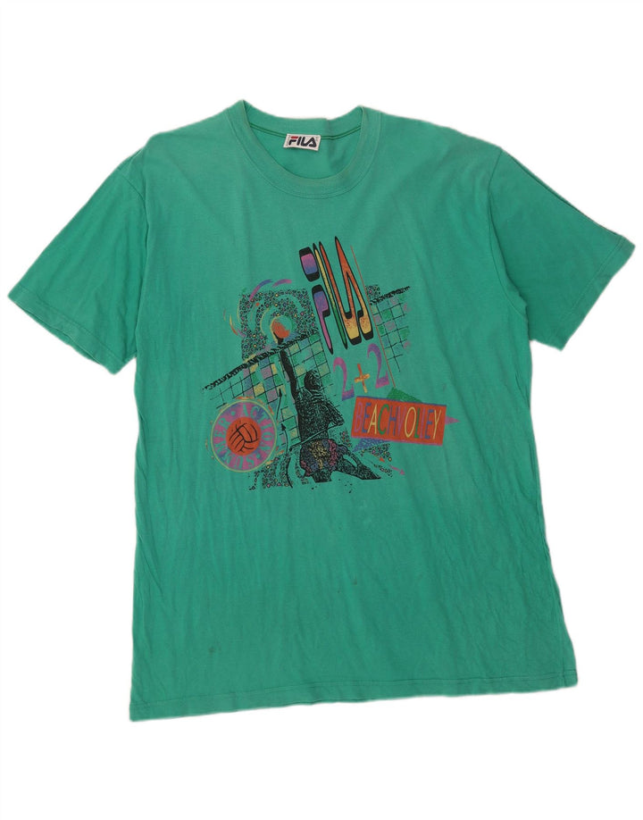 Fila Herre Grafisk T-Shirt Top XL Grøn