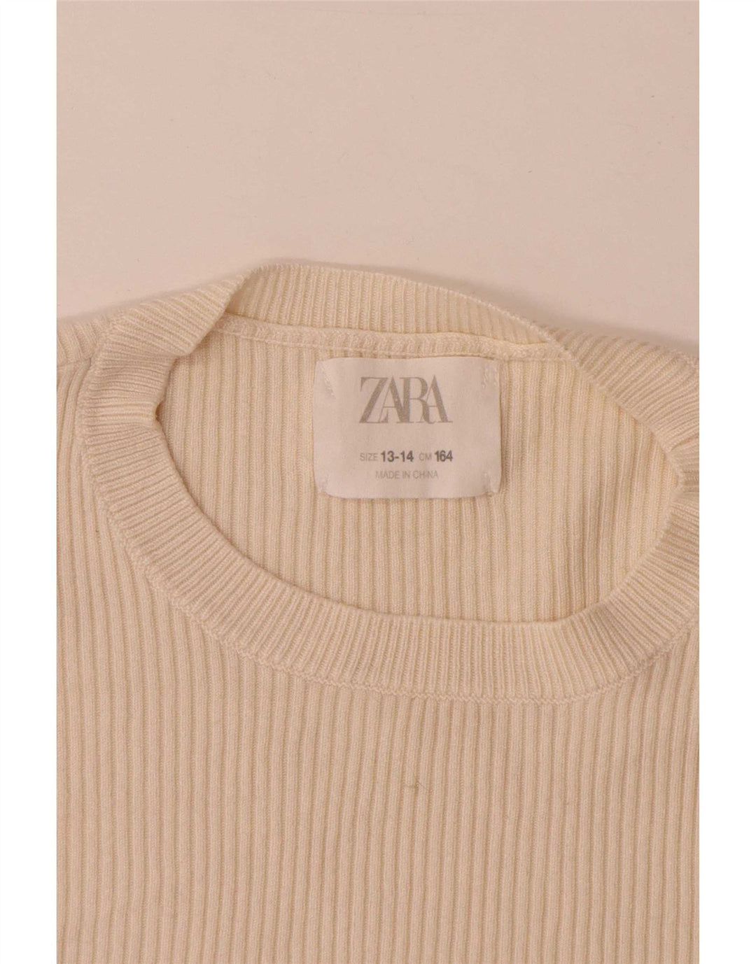 Zara Piger langærmet Crop Top 13-14 år Off White