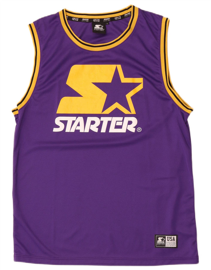 STARTER Herre grafisk vest Top Stor lilla Colourblock Polyester