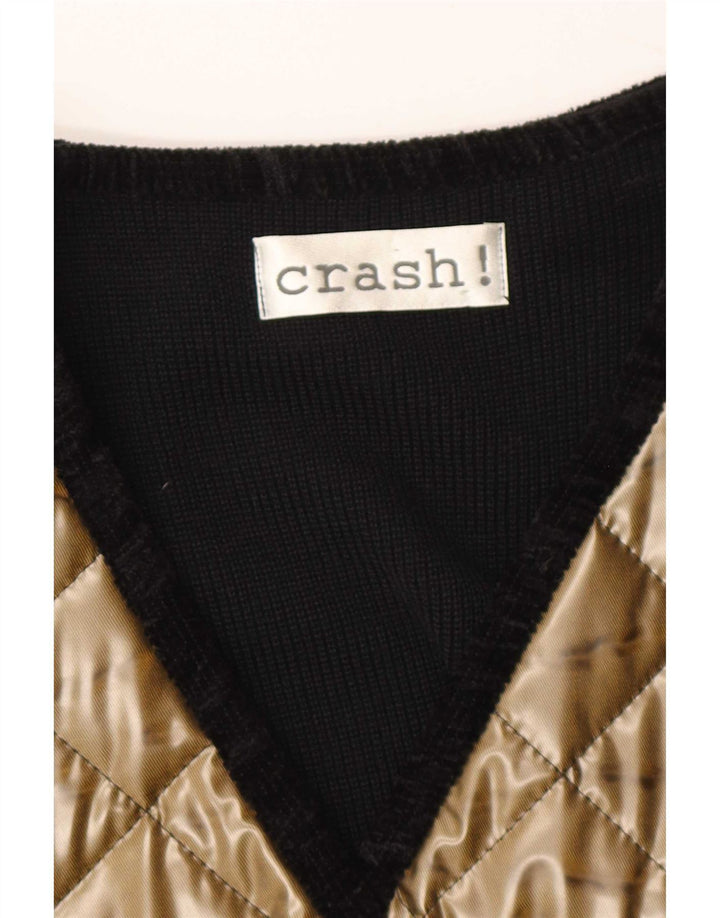 Crash Quiltet jakke til kvinder UK 14 Large Gold Colourblock