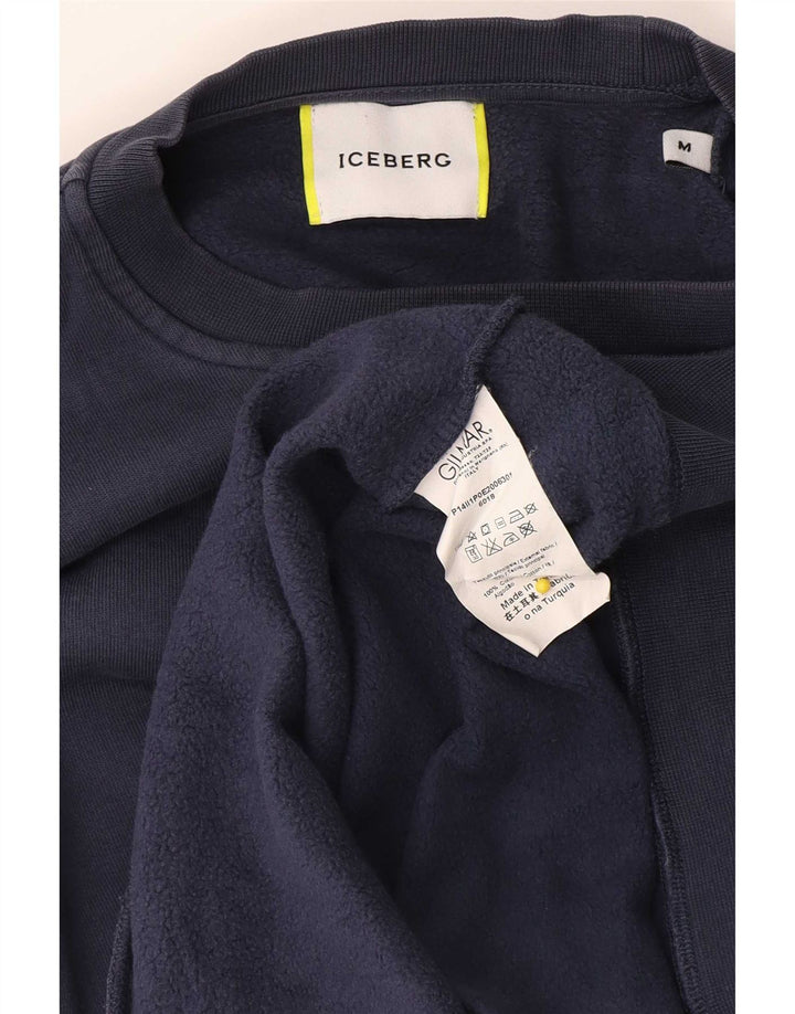 Iceberg Herre Grafisk Sweatshirt Jumper Medium Navyblå Bomuld