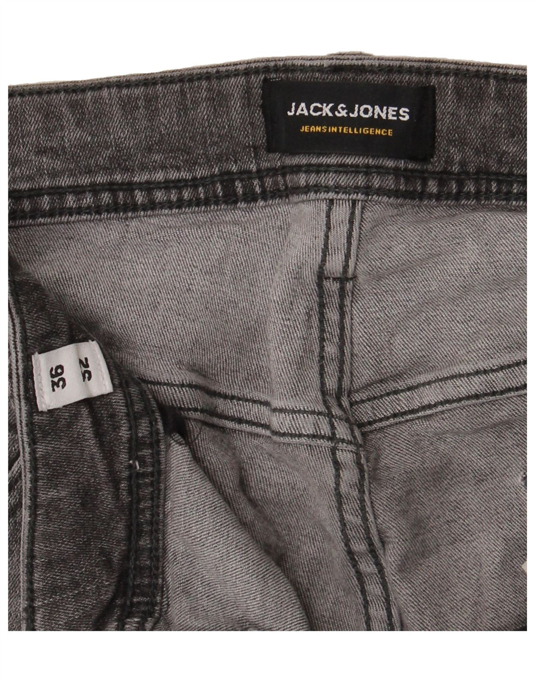 JACK & JONES Mens Straight Jeans W36 L32 Grey Cotton Vintage Jack & Jones and Second-Hand Jack & Jones from Messina Hembry 