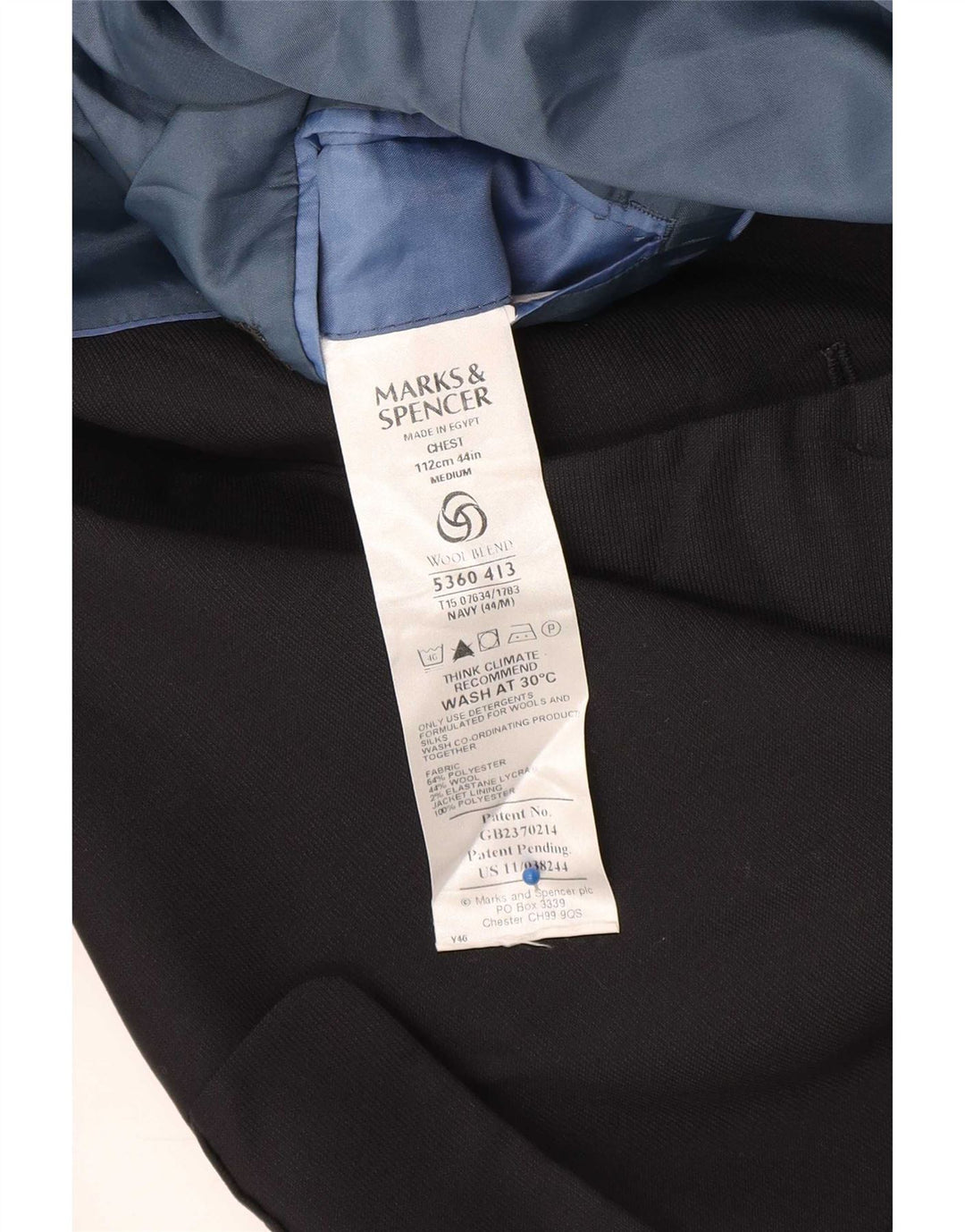 Marks & Spencer Herre 3-knaps blazerjakke UK 44 XL marineblå polyester