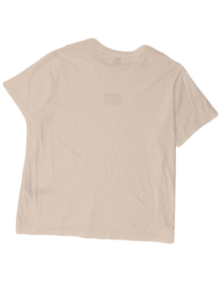Levi's Dame T-Shirt Top UK 20 2XL Hvid Bomuld