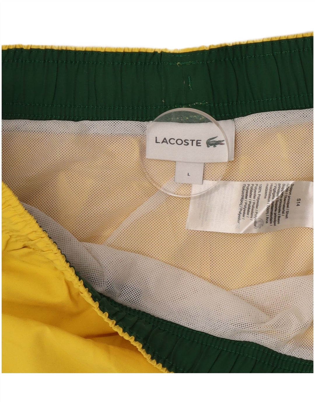 Lacoste Herre sportsshorts store gule polyester