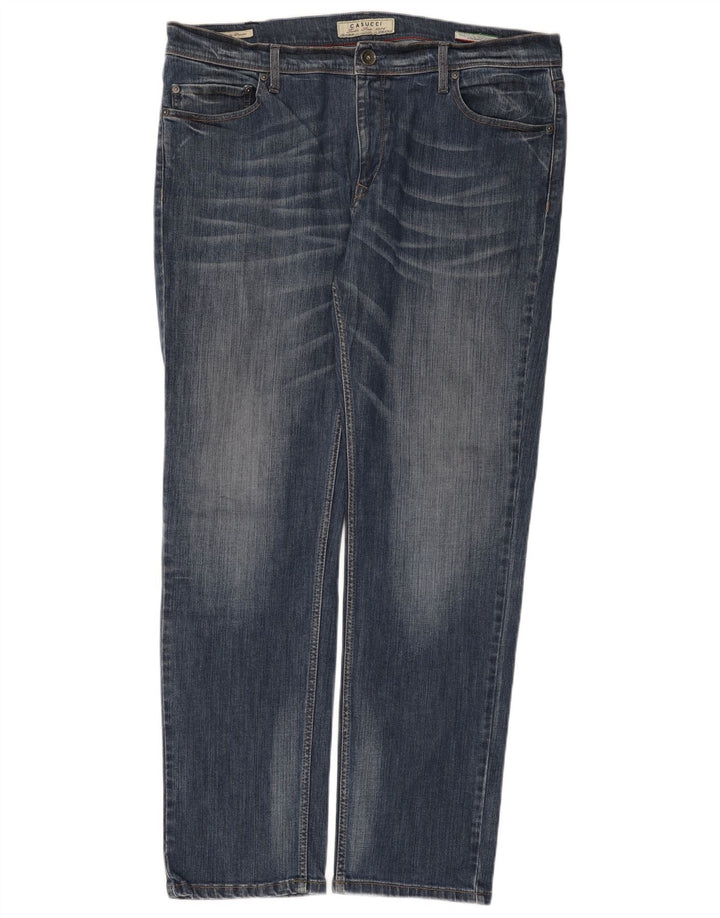 Casucci Straight Jeans til mænd W42 L32 Blå Bomuld