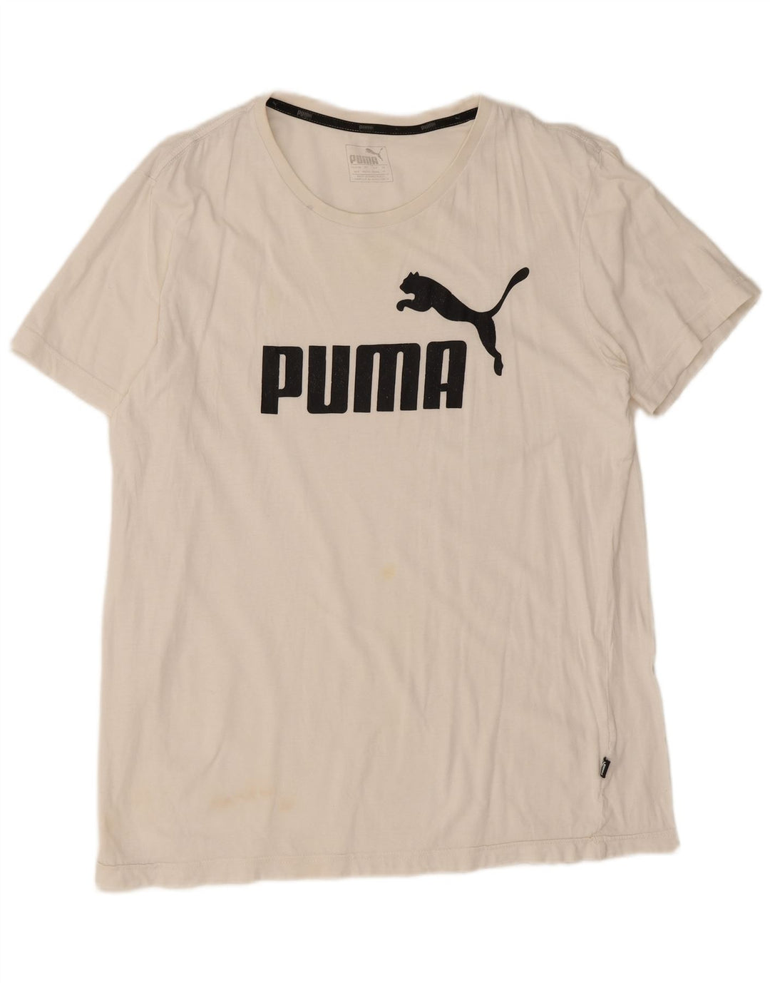 Puma Herre Grafisk T-Shirt Top Medium Hvid