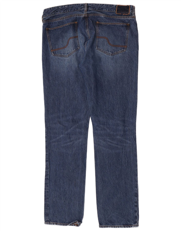 Fat Face Herre Straight Jeans W38 L34 Blå Bomuld