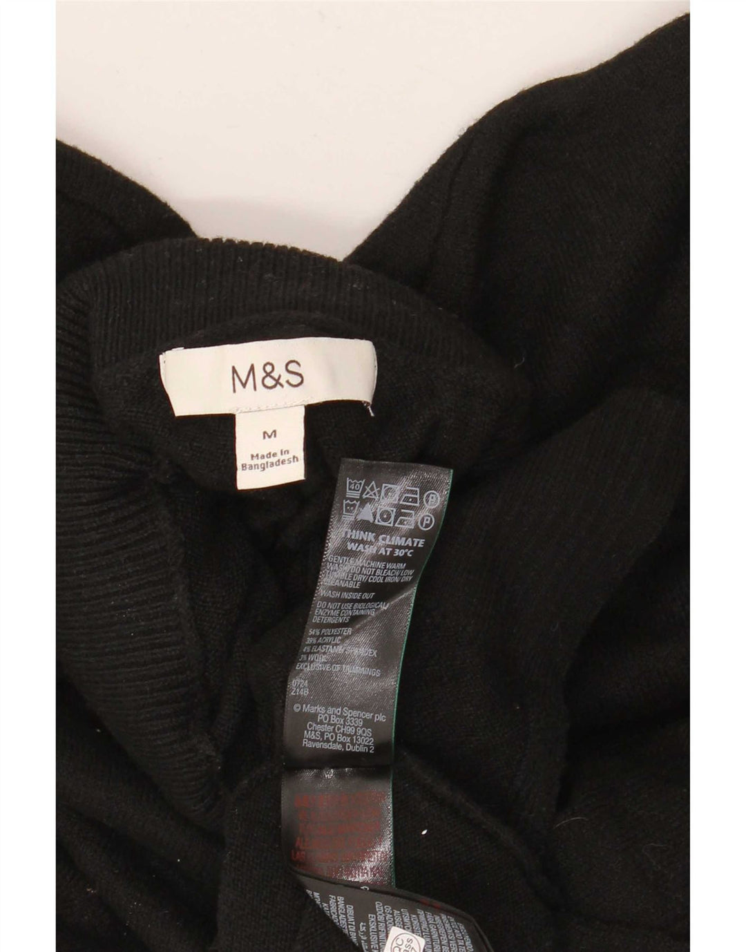 Marks & Spencer Dame Rullehals sweater UK 14 Medium Sort