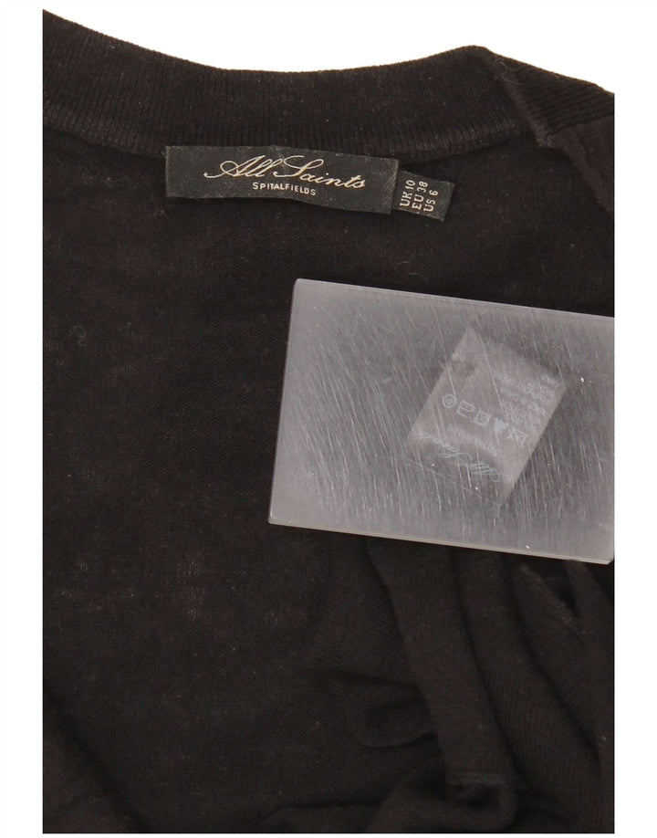 All Saints Dame Jumper Dress UK 10 Small Black Wool
