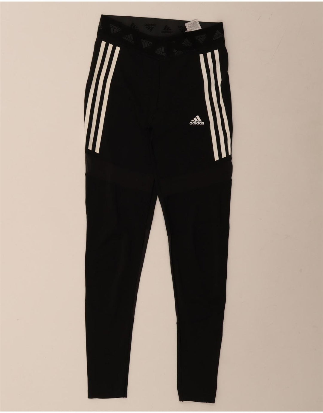 ADIDAS Aeroready Grafiske Leggings til kvinder UK 12/14 Medium Black Polyester