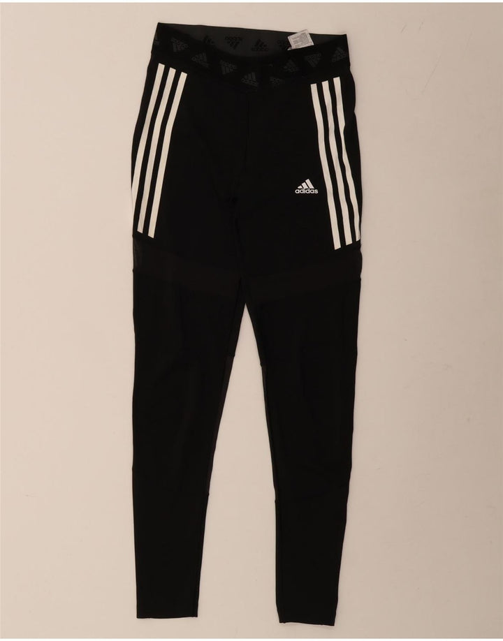 ADIDAS Aeroready Grafiske Leggings til kvinder UK 12/14 Medium Black Polyester