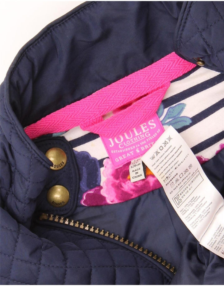 Joules Piger Quiltet Gilet 7-8 År Navy Blue Polyester