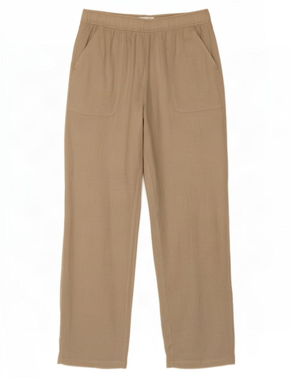 Zara Dame High Waist Loose Fit Bukser Medium W28 L30 Beige Linned