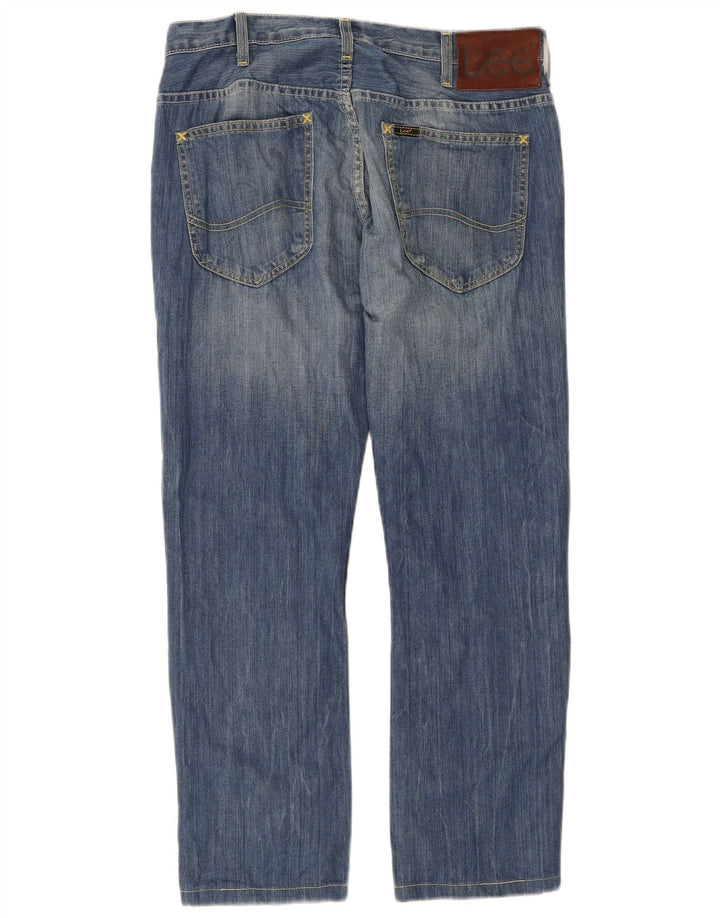 LEE Mens Knox Straight Jeans W33 L34 Blue Cotton