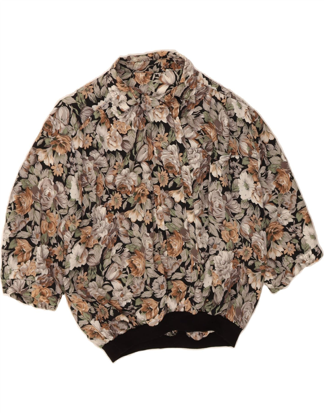 VINTAGE Womens Short Sleeve Blouse Top UK 16 Large Multicoloured Floral Vintage Vintage and Second-Hand Vintage from Messina Hembry 