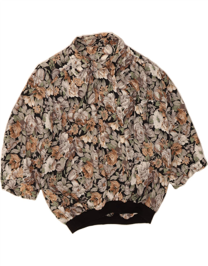 VINTAGE Womens Short Sleeve Blouse Top UK 16 Large Multicoloured Floral Vintage Vintage and Second-Hand Vintage from Messina Hembry 