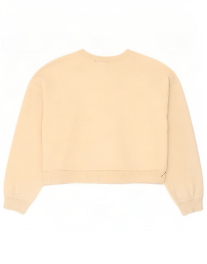 Zara Womens Crop Sweatshirt Jumper UK 14 Medium Beige