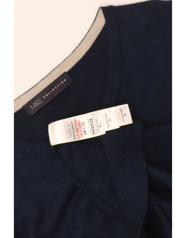 Marks & Spencer Dame Cardigan Sweater UK 12 Medium Navy Blue Viscose