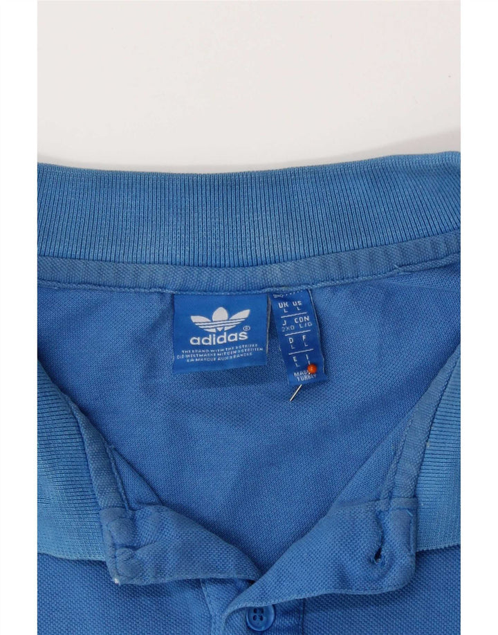 Adidas Polo Shirt til mænd, stor blå bomuld