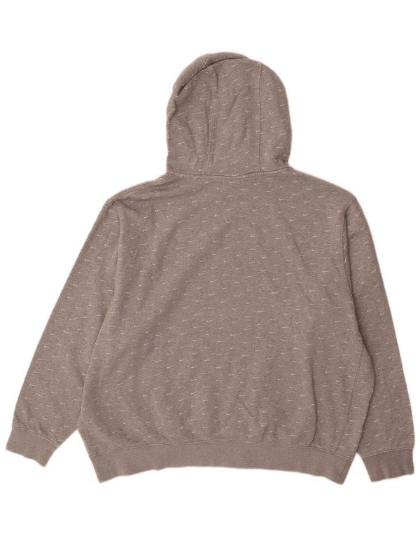Nike Mens Graphic Hoodie Jumper 2XL Grey Cotton Sports