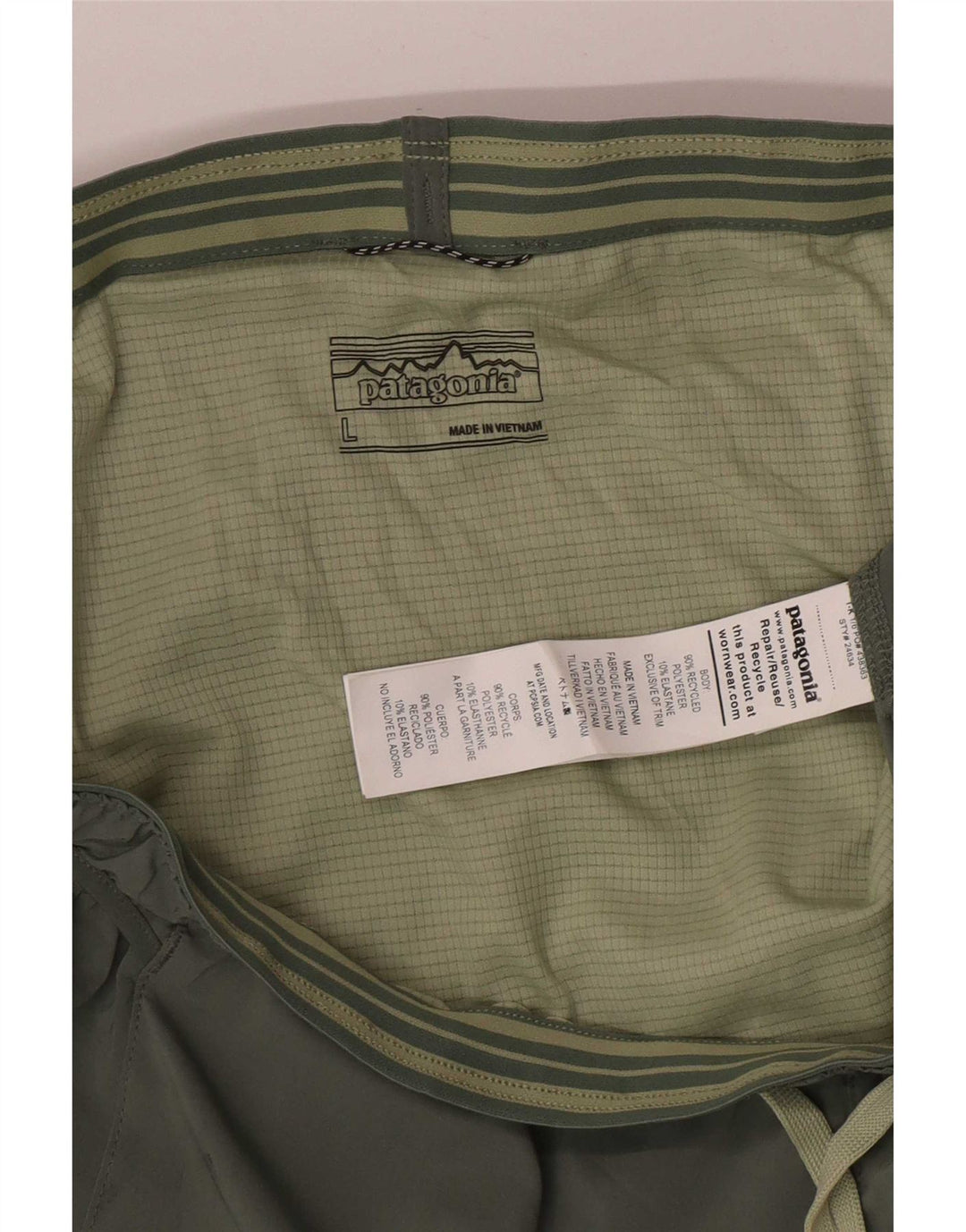 Patagonia Dame Sports Shorts UK 14 Stor Khaki Polyester