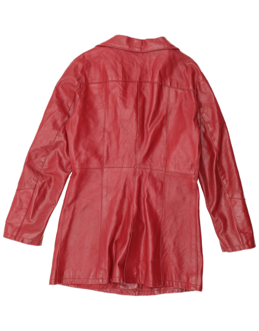 Vintage læderfrakke til kvinder UK 18 XL rødt læder
