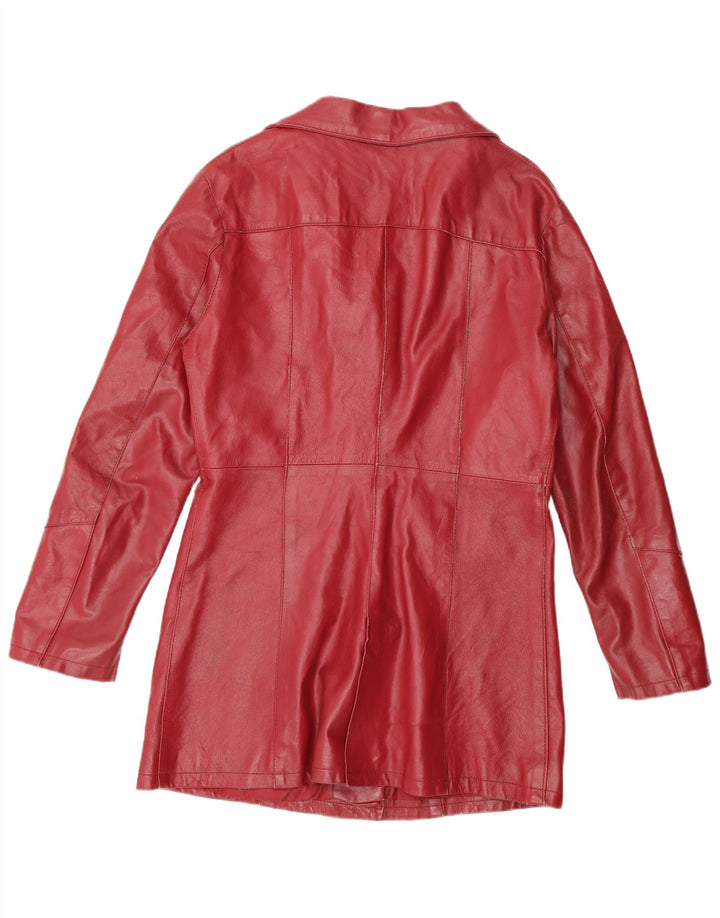 Vintage læderfrakke til kvinder UK 18 XL rødt læder