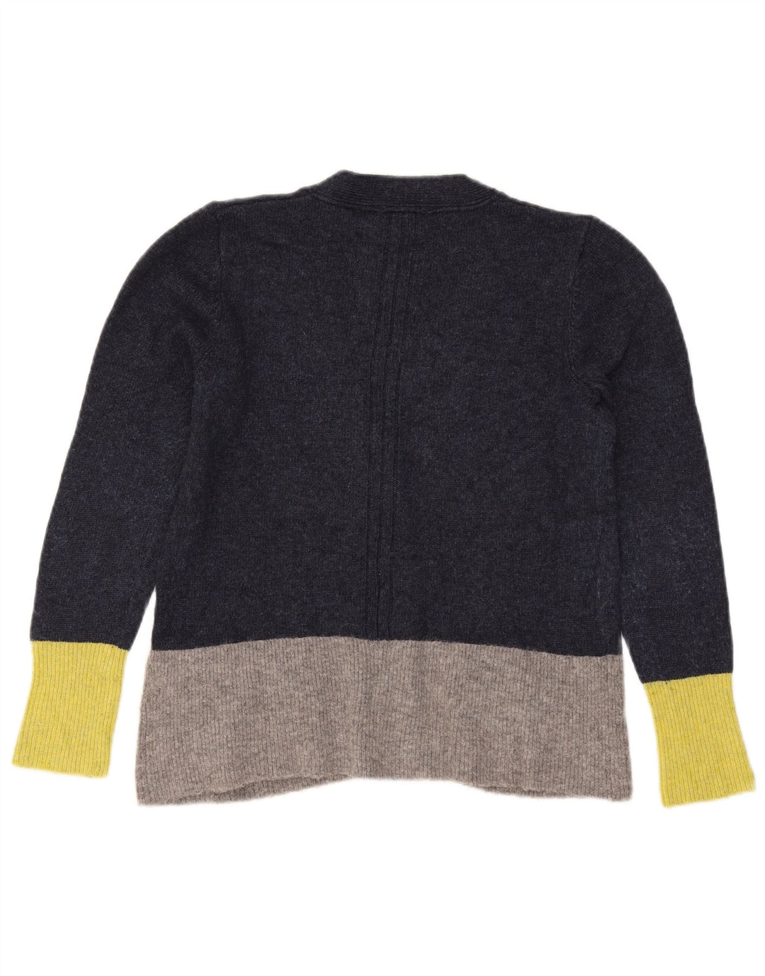White Stuff Dame Cardigan Sweater UK 12 Medium Navy Blue Colourblock