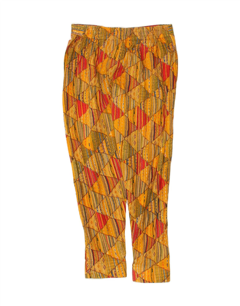 VINTAGE Womens Slim Casual Trousers W30 L37 Orange Argyle/Diamond Vintage Vintage and Second-Hand Vintage from Messina Hembry 