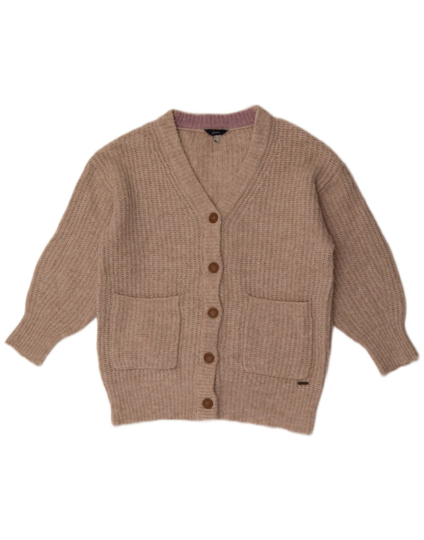 Joules Dame Oversized Cardigan Sweater UK 8 Small Beige Polyester