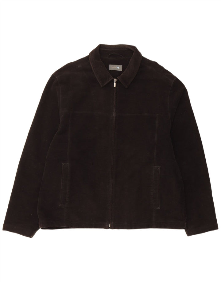 Marks & Spencer Herre Bomber Jacket UK 40 Large Black Cotton