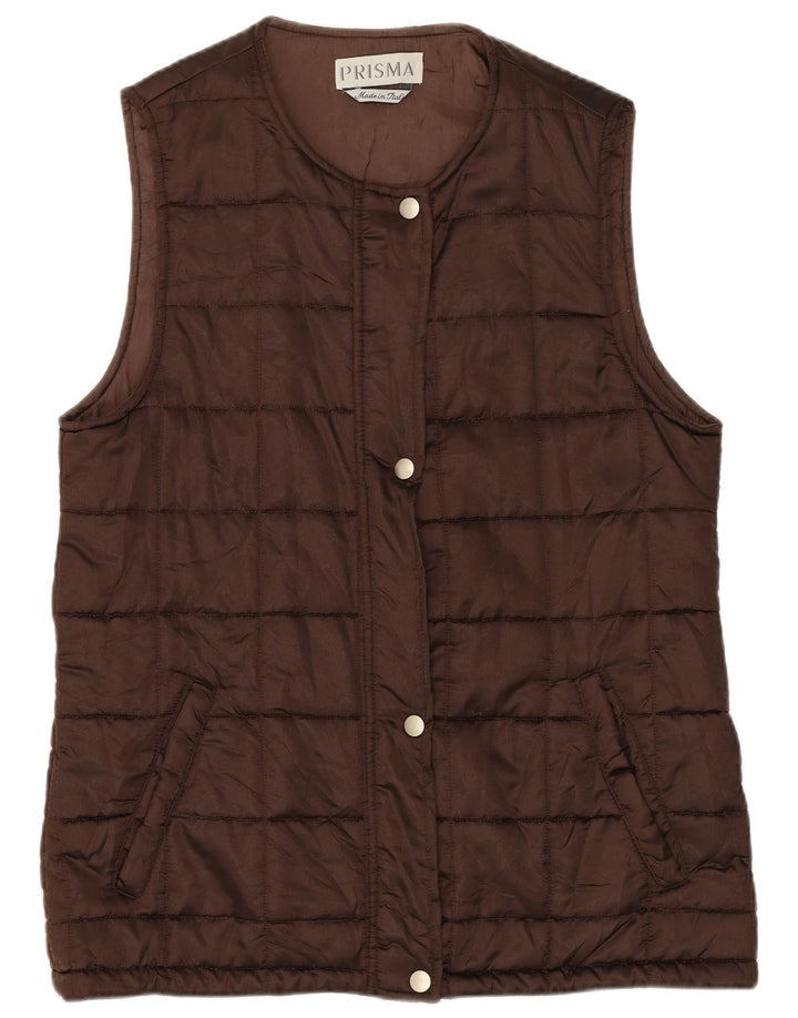 Prisma Womens Polstret Gilet UK 12 Medium Brown Acetate
