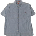 TOMMY HILFIGER Womens Oversized Short Sleeve Denim Shirt UK 10 Small Blue