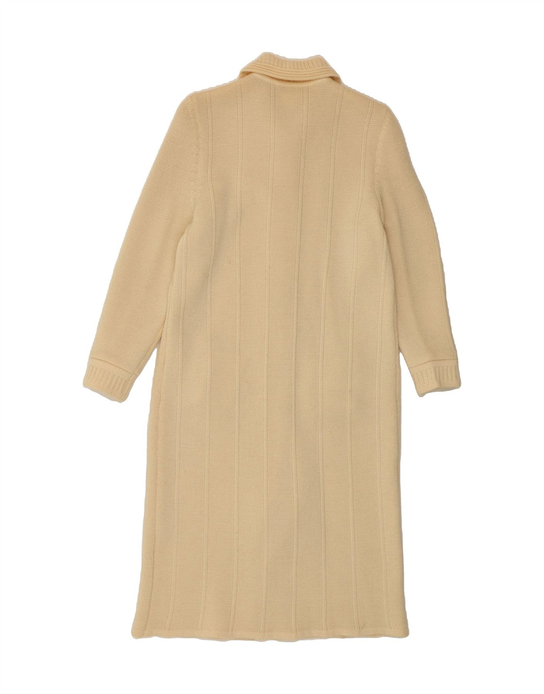 KAI-MING Womens Longline Cardigan Sweater UK 12 Medium Beige Wool Vintage Kai-Ming and Second-Hand Kai-Ming from Messina Hembry 