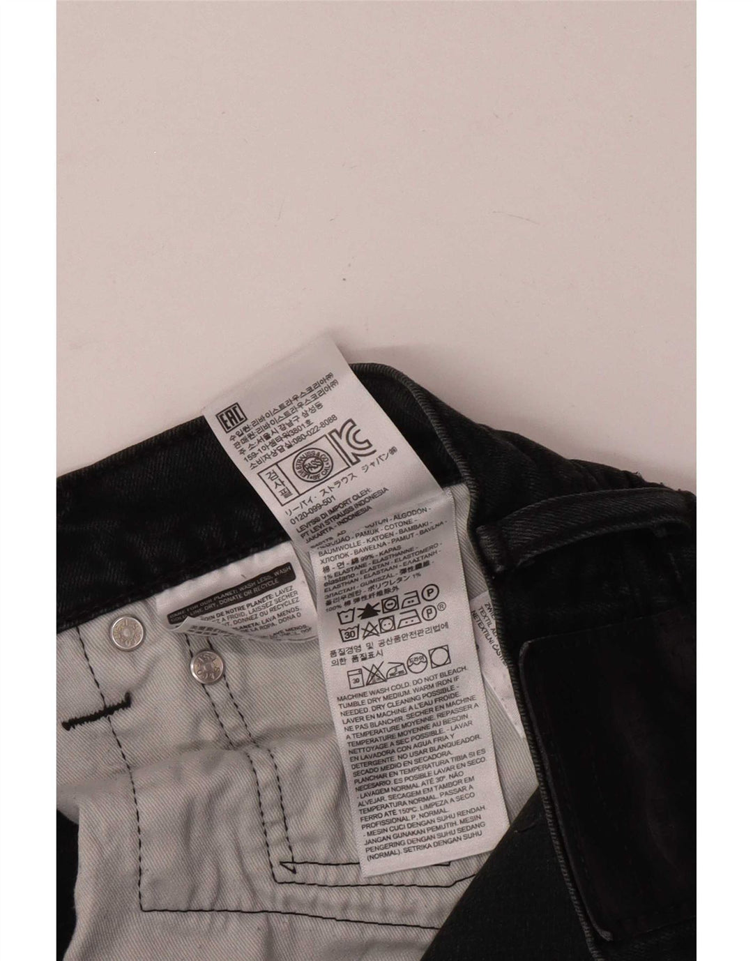 Levi's Slim Jeans til mænd W36 L32 sort bomuld