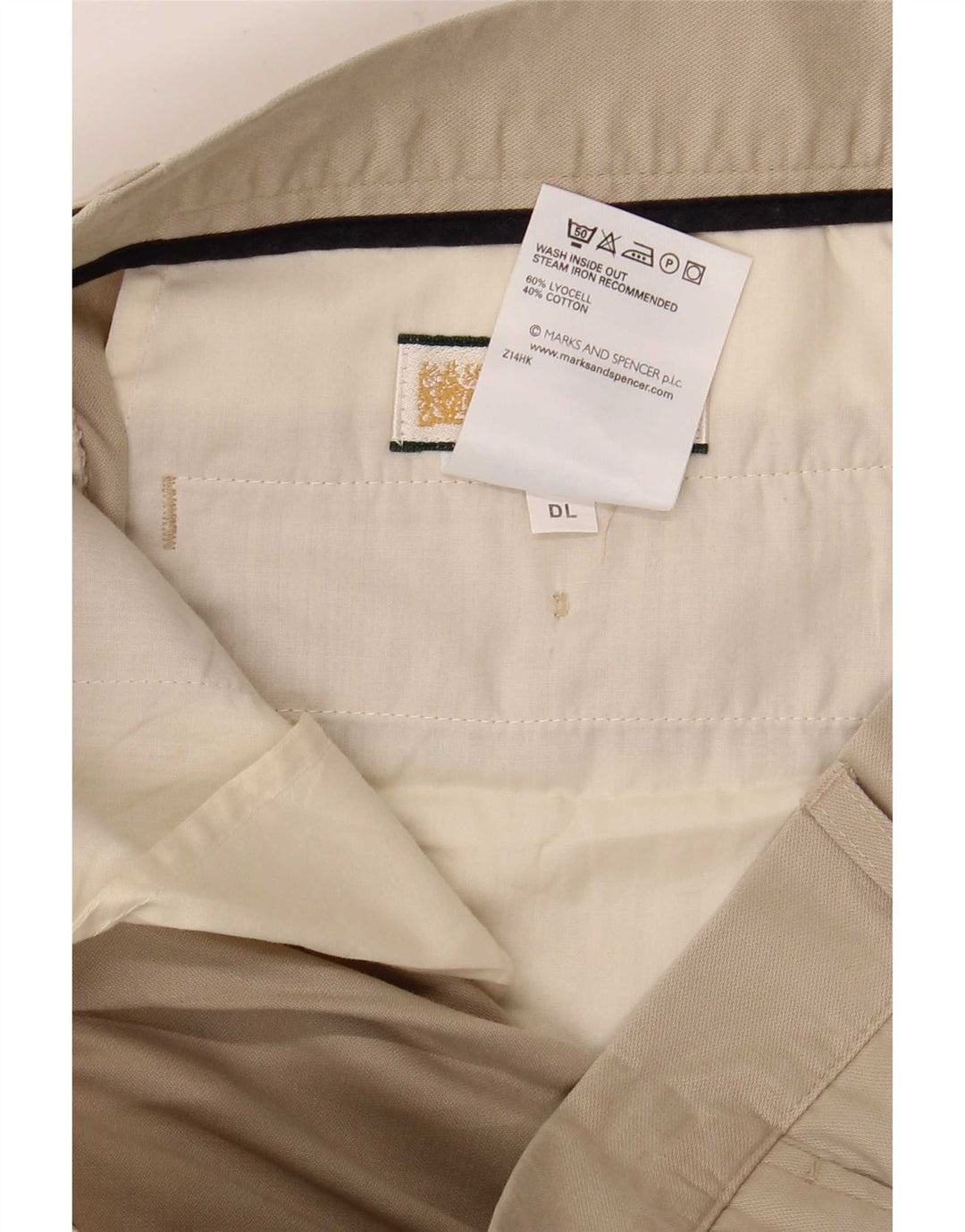 Marks & Spencer Herre Pegged Chino Bukser W34 L31 Beige Lyocell