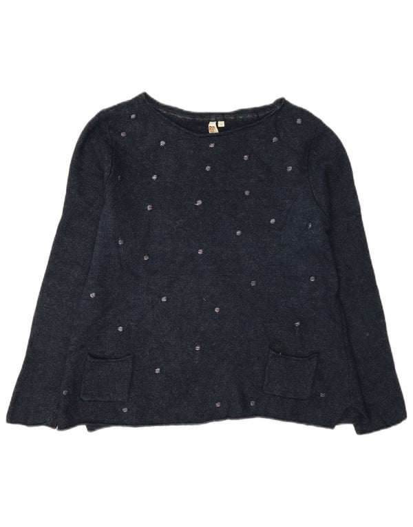 White Stuff Womens Boat Neck Jumper Sweater UK 12 Medium Navy Blue Viscose