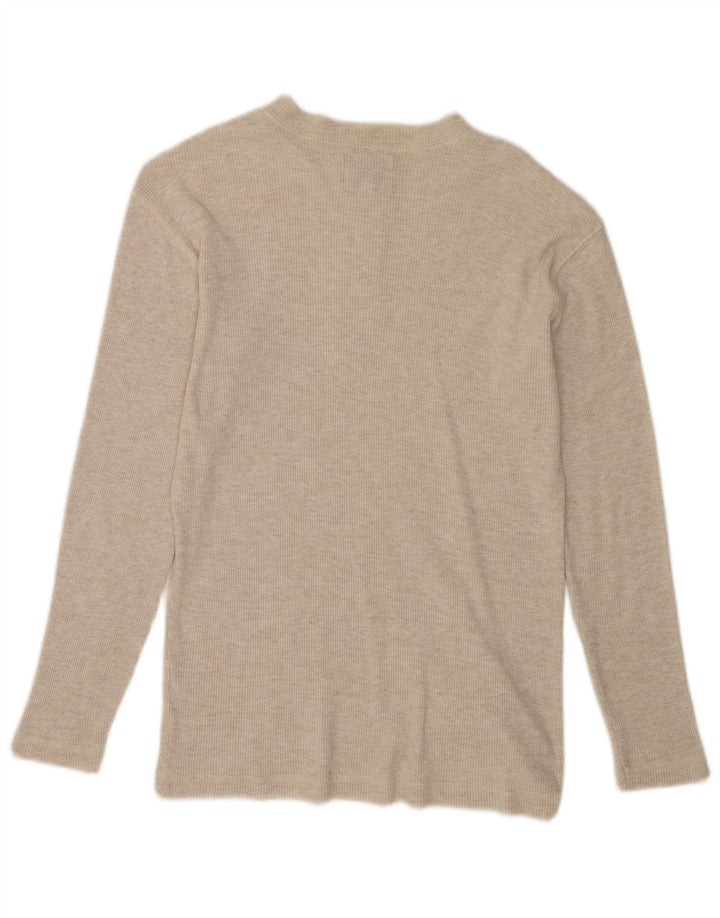 Gas Herre Top Langærmet Lille Beige Flecked Bomuld