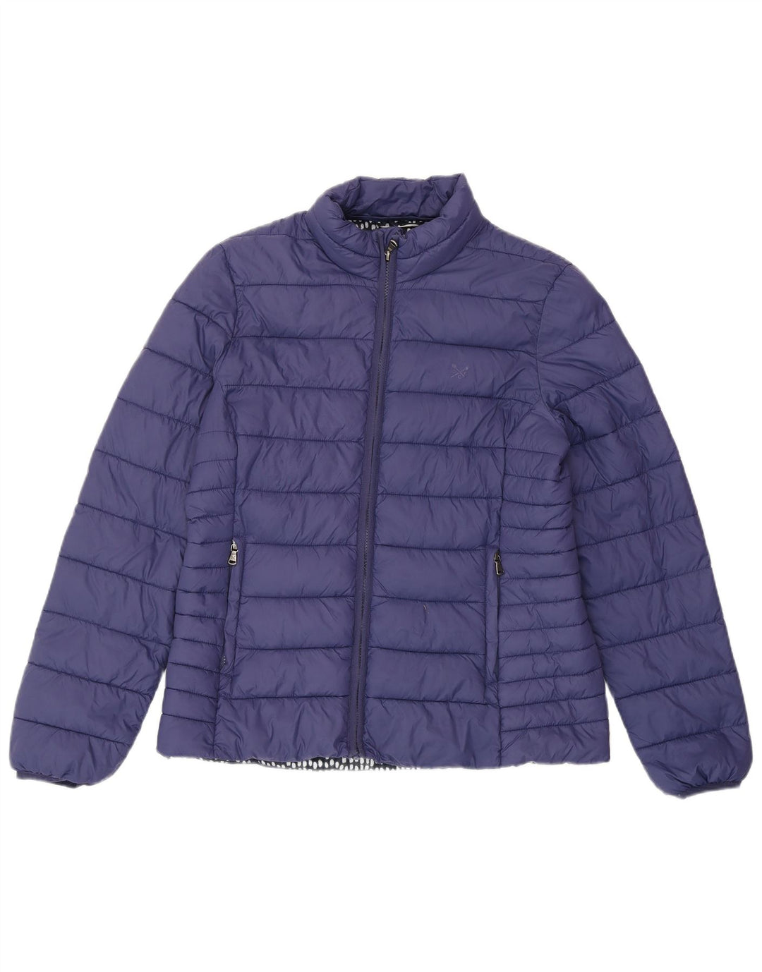 CREW TØJ Dame polstret jakke UK 14 Stor marineblå nylon