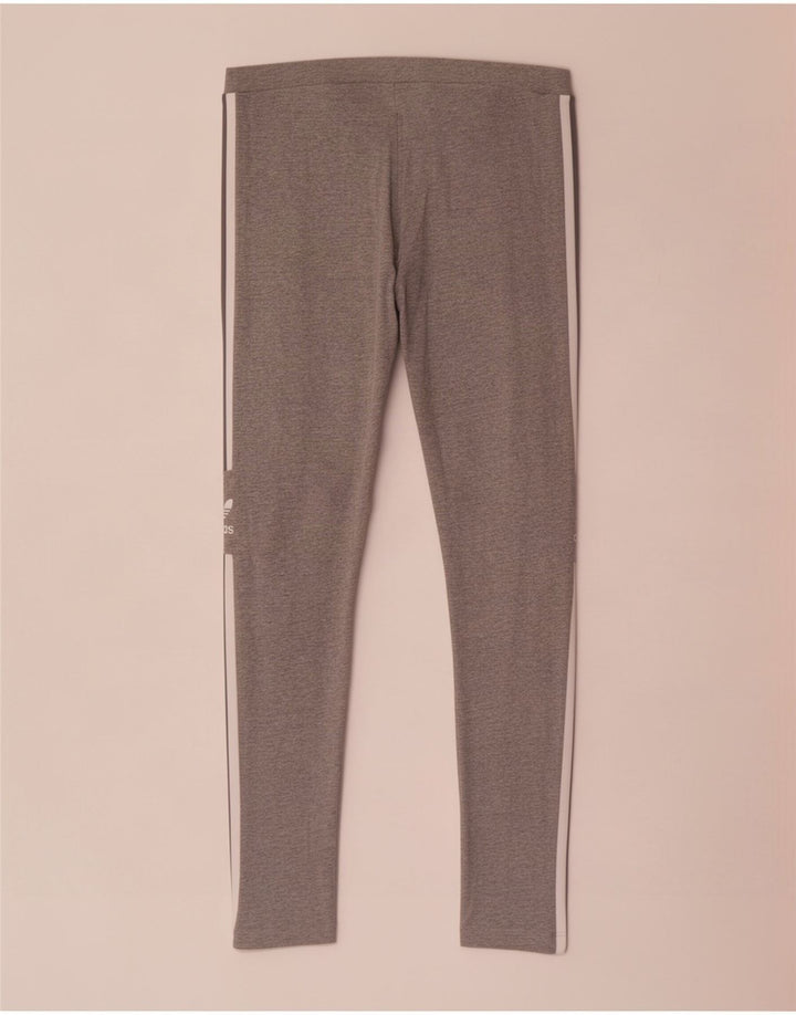 Adidas Dame Leggings UK 14 Medium Grey Bomuld
