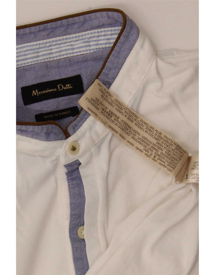Massimo Dutti herre poloshirt Medium hvid bomuld