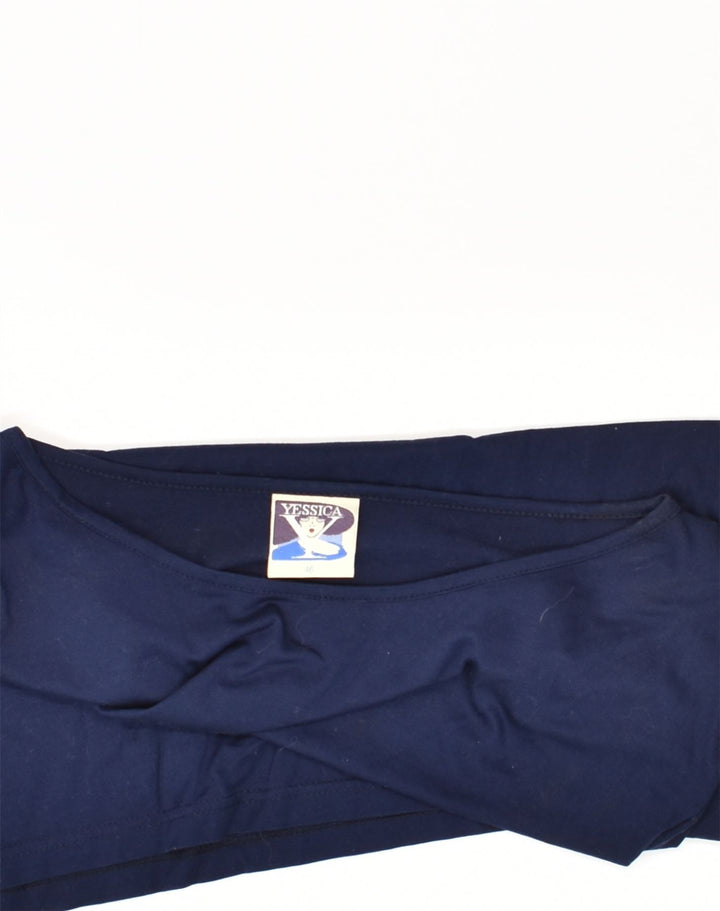 YESSICA Womens Blouse Top IT 46 Large Navy Blue Cotton | Vintage Yessica | Thrift | Second-Hand Yessica | Used Clothing | Messina Hembry 