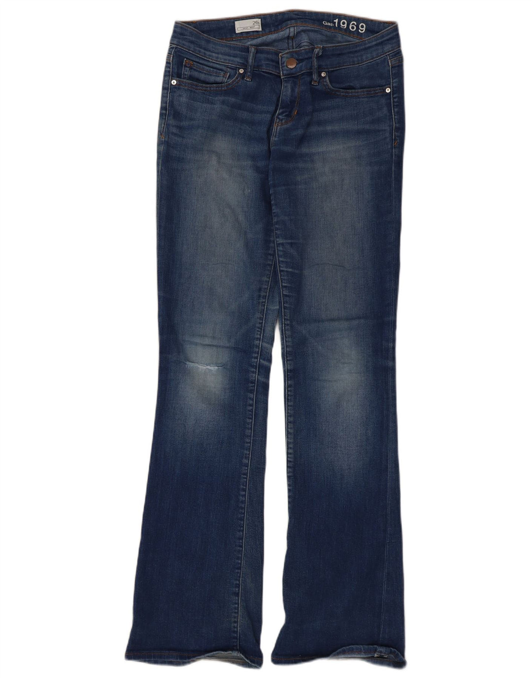 Gap Dame Sexy Distressed Bootcut Jeans W26 L31 Blå Bomuld