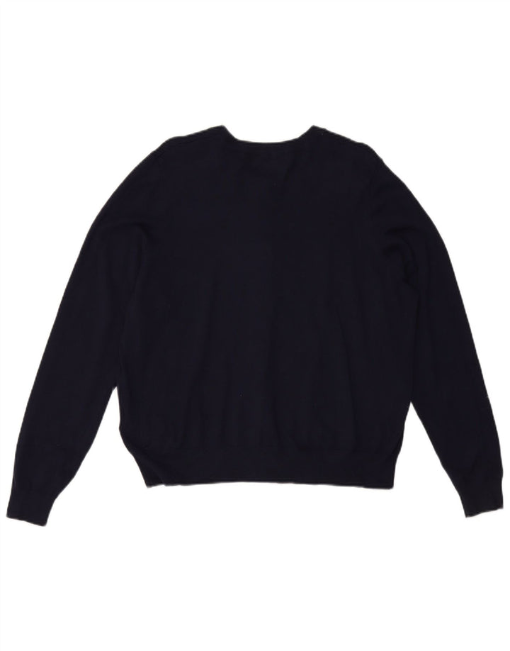 MARKS & SPENCER Dame Crop Cardigan Sweater UK 20 2XL Navy Blue Viscose