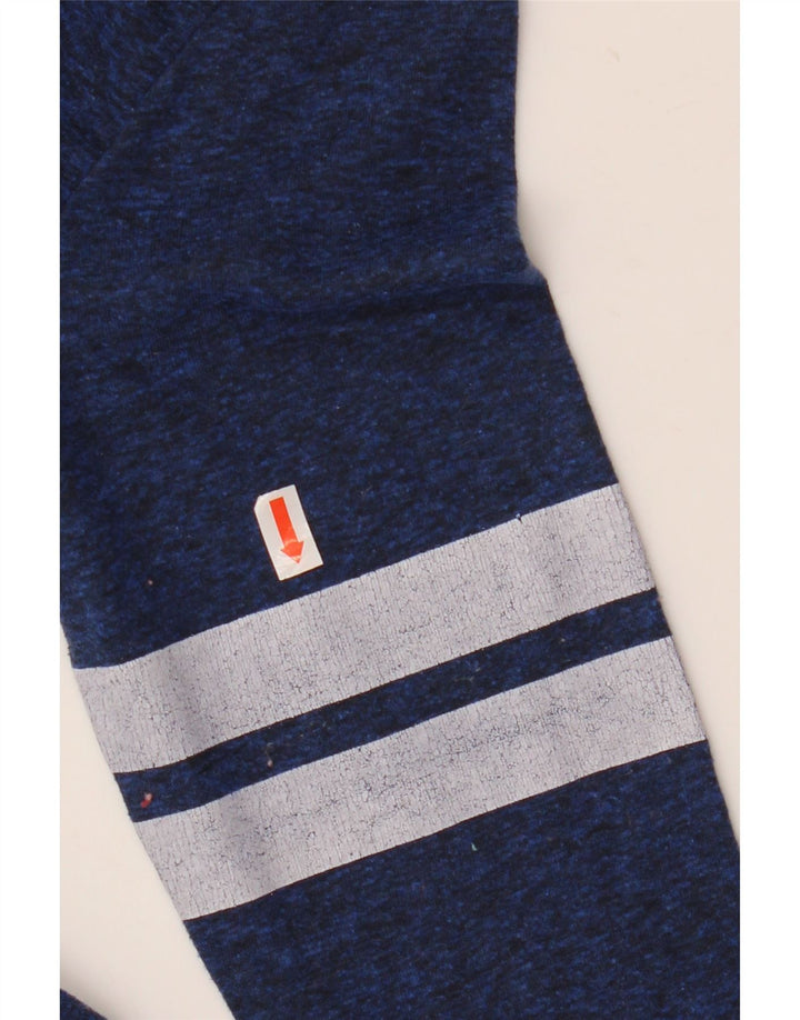 SUPERDRY grafisk top til kvinder 3/4 ærmer UK 2 2XS marineblå polyester