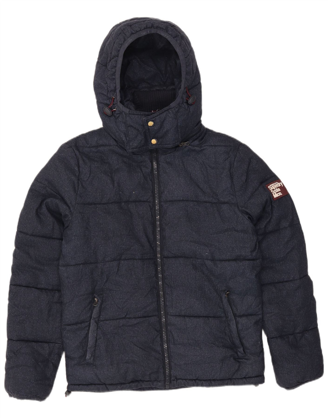 Superdry Polstret hættejakke til mænd UK 40 Stor marineblå polyester