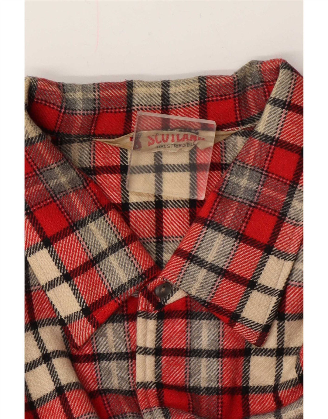 Vintage flannelskjorte til mænd XL rød ternet uld