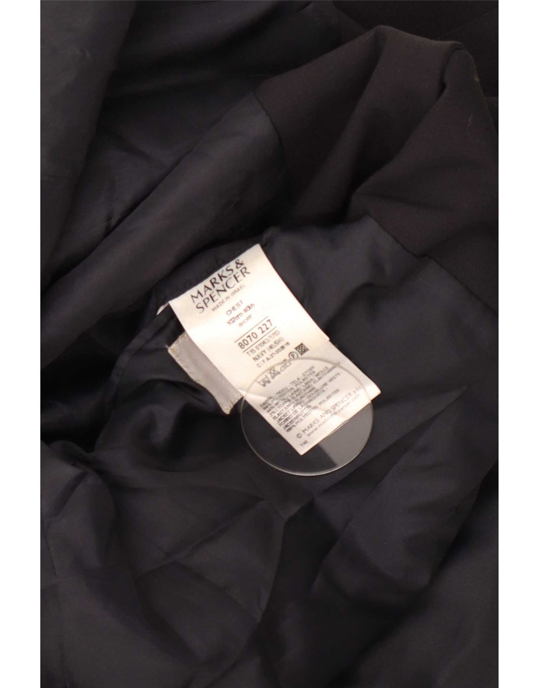 Marks & Spencer Herre 3-knaps blazerjakke UK 40 Medium Sort Polyester